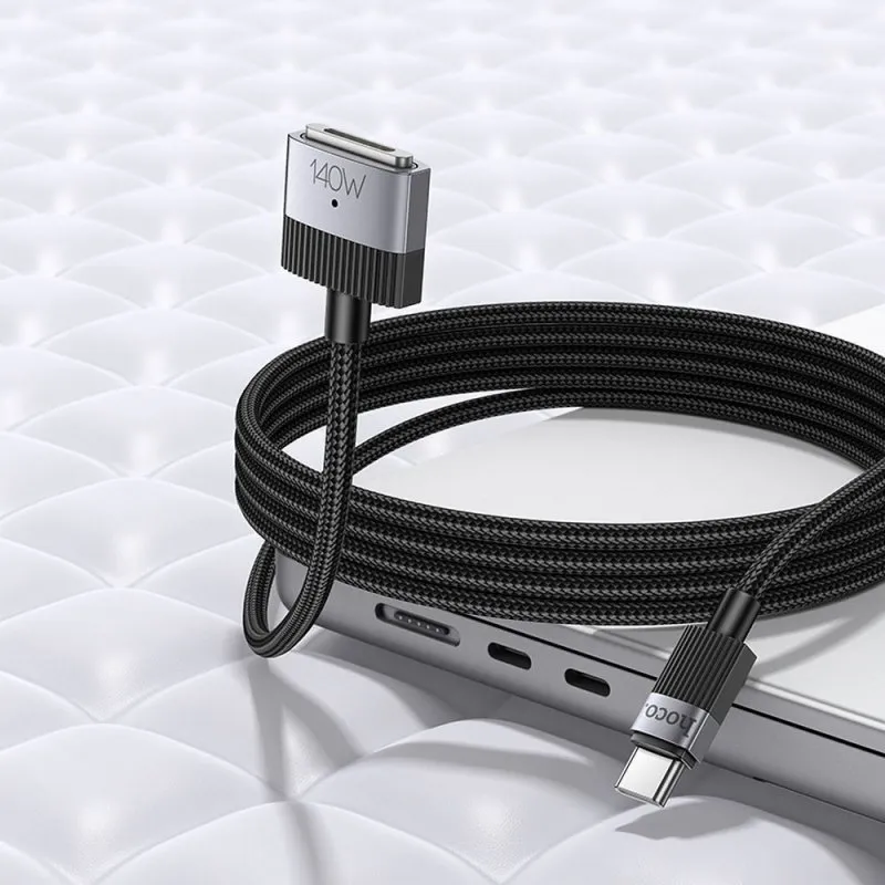 USB C na Mag3 kabl Hoco 5A 140W magnetni 1.8 m U141 crni