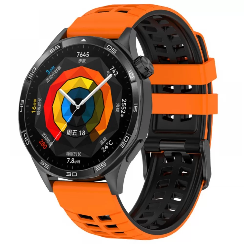 Narukvica za sat 22mm No2 narandzasta sa crnim