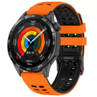 Narukvica za sat 22mm No2 narandzasta sa crnim