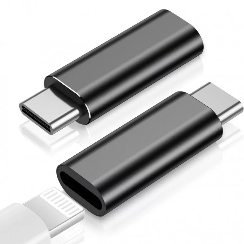 Adapter USB TIP-C (muski) na Lightning Iphone (zenski) za prikljucivanje iPhone-a na Tip-C konektor crni