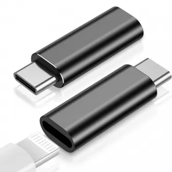 Adapter USB TIP-C (muski) na Lightning Iphone (zenski) za prikljucivanje iPhone-a na Tip-C konektor crni