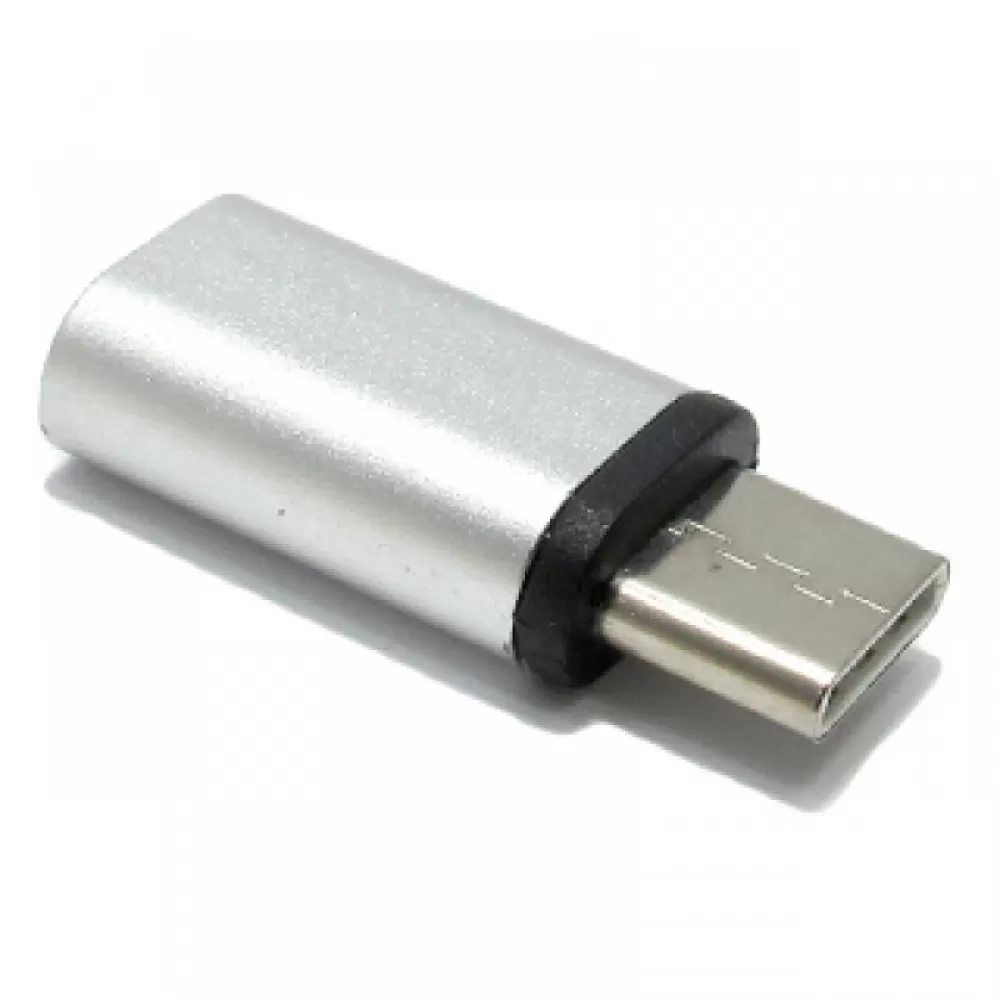 Adapter metalni sa micro na type C srebrni