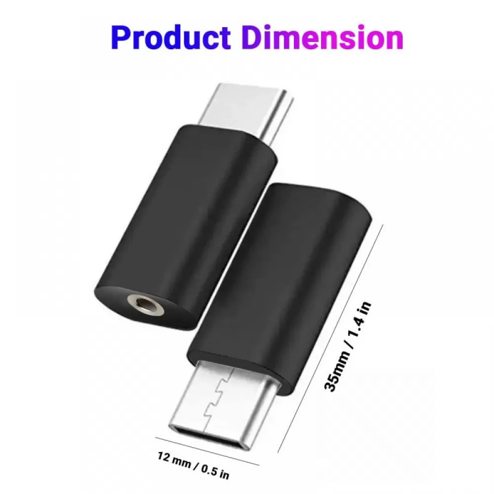 Adapter sa USB TIP-C (muski) na 3.5mm (zenski) crni