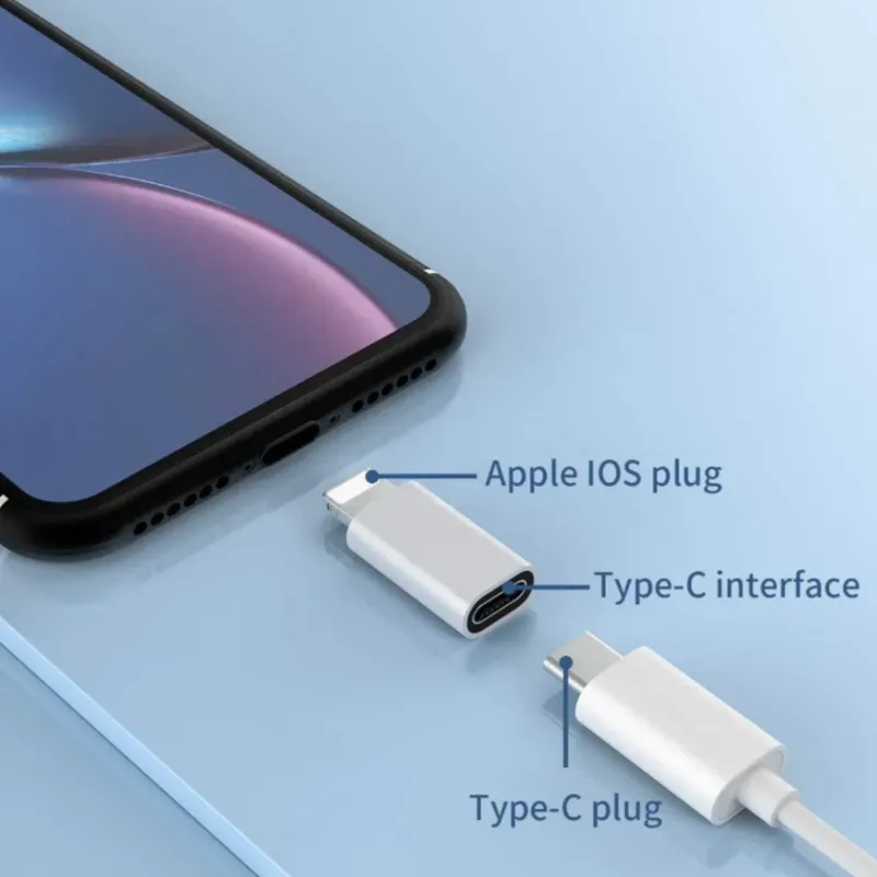 Adapter Type C na Lightning za iPhone srebrna