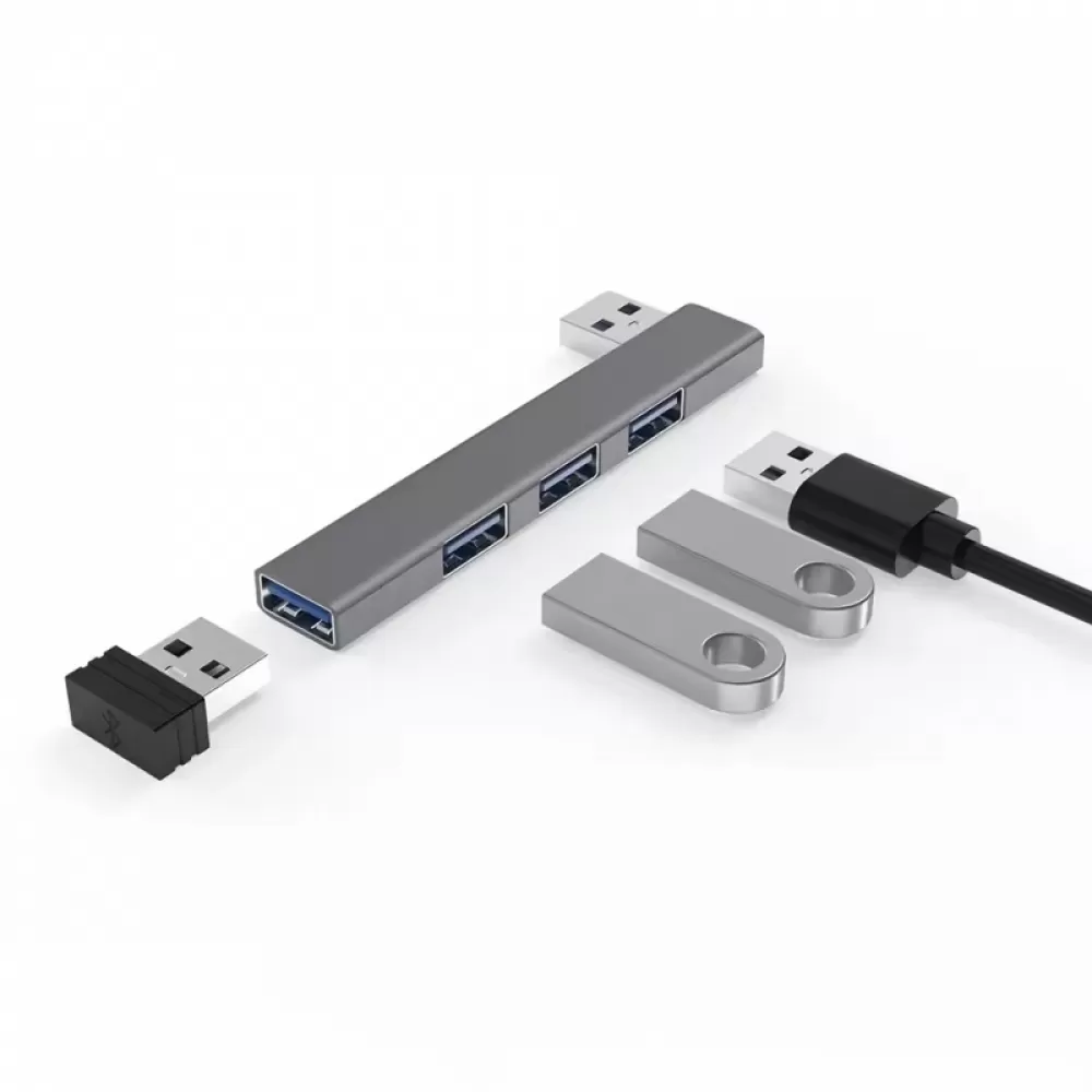 Adapter USB hub 4x USB 3.0 siva