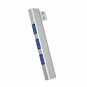 Adapter USB hub 4x USB 3.0 srebrna