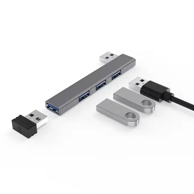 Adapter USB hub 4x USB 3.0 srebrna