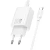 HOCO kucni punjac USB A + Type C + kabl Type C na Type C PD QC3.0 3A 30W N63 beli