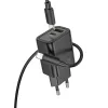 HOCO kucni punjac USB A + USB C + kabl Type C na Lightning PD QC3.0 3A 30W N63 crni