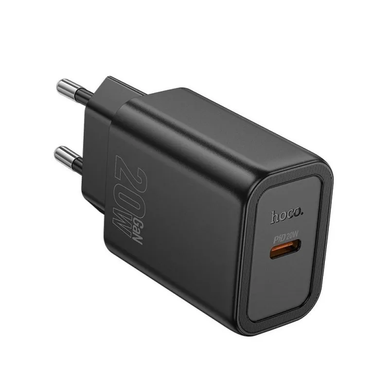 HOCO kucni punjac adapter Type C PD QC 20W N60 crni 