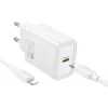 HOCO kucni punjac usb C + kabl Type C na Lightning PD QC 30W N62 beli