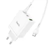 Kucni punjac Hoco. N33 2 x Type C + USB A + kabal Type C to Type C PD QC3.0 3A 35W beli