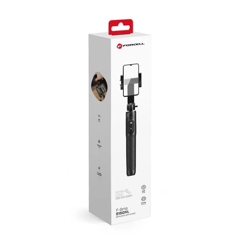 FORCELL F-GRIP S150XL selfi stap sa bezicnim daljinskim upravljacem, tripod, crni