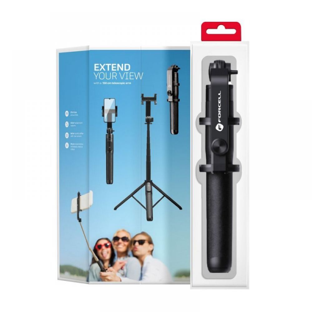 FORCELL F-GRIP S150XL selfi stap sa bezicnim daljinskim upravljacem, tripod, crni