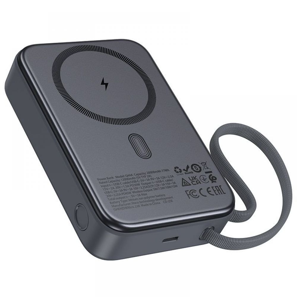 Power bank Hoco 20000 mAh kompatibilan sa MagSafe QC PD 45W Q44A crni