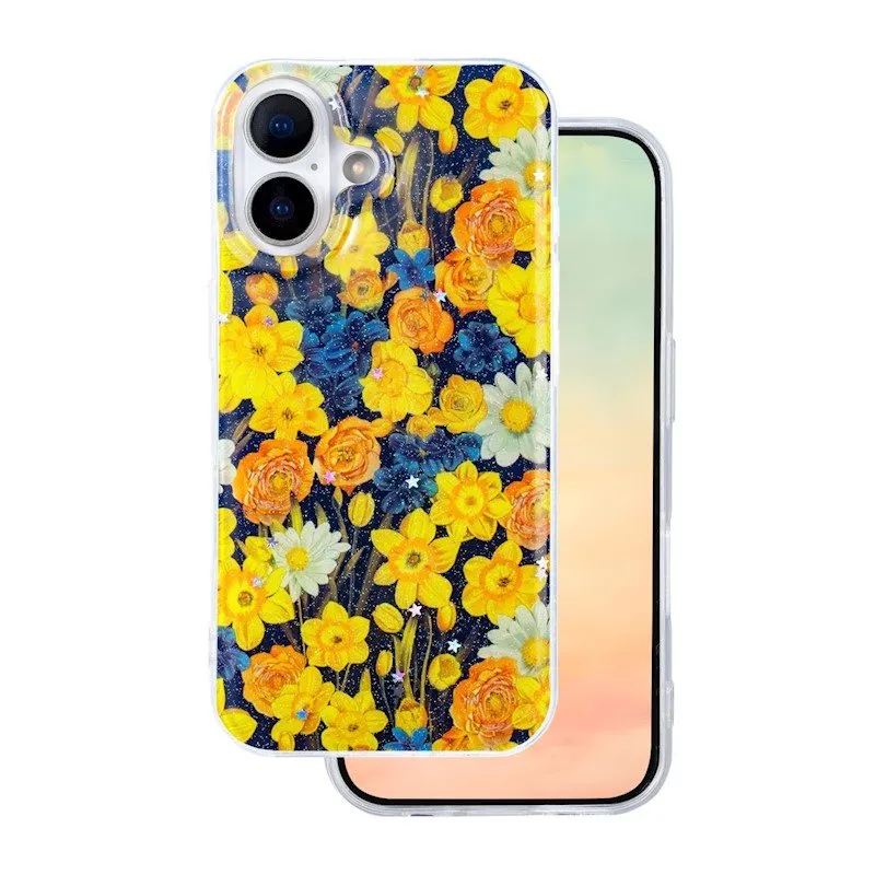 Futrola Glow Glam za iPhone 16 (6.1) narandzasta