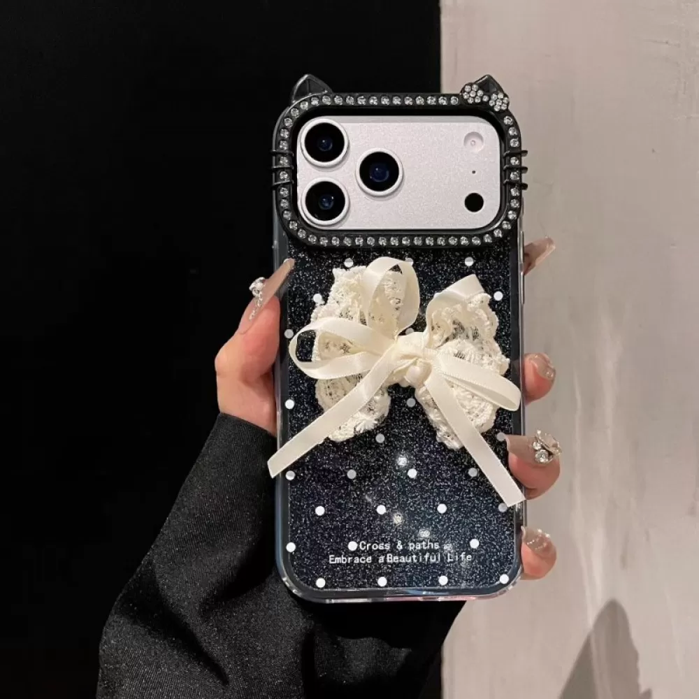 Futrola Elegant Bow za iPhone 17 Pro Max crna