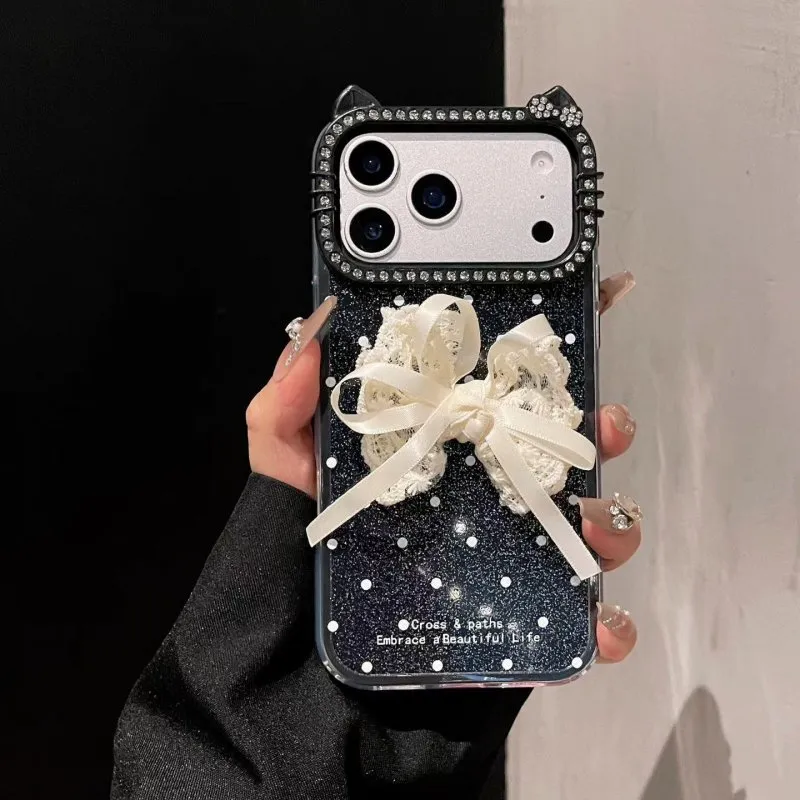 Futrola Elegant Bow za iPhone 17 Pro crna