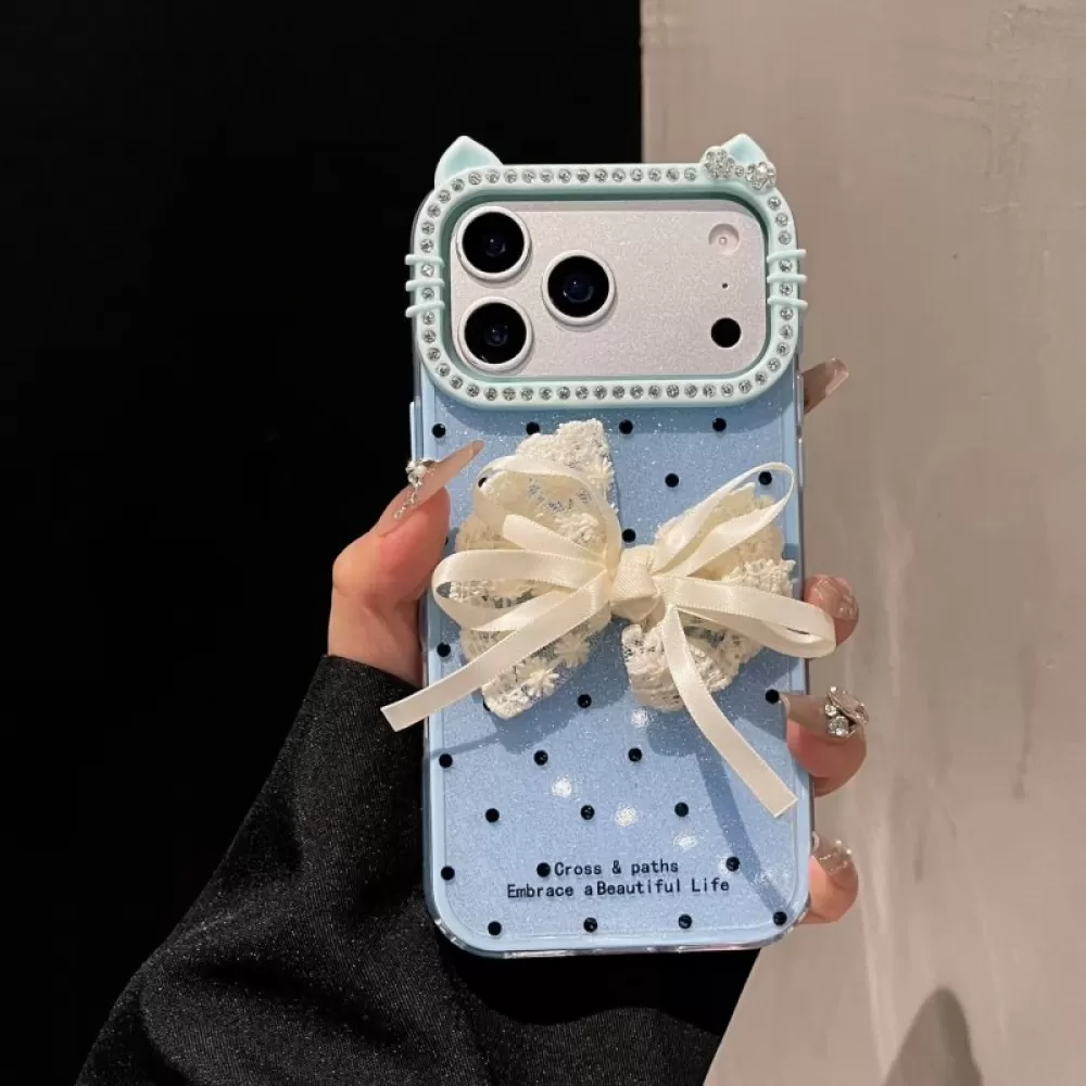 Futrola Elegant Bow za iPhone 16 Pro plava