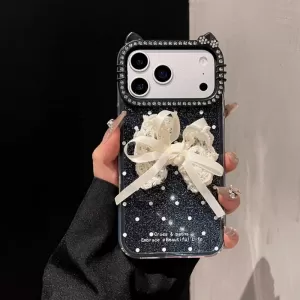 Futrola Elegant Bow za iPhone 16 Pro crna