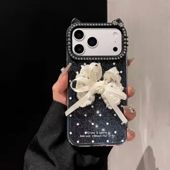 Futrola Elegant Bow za iPhone 16 Pro crna