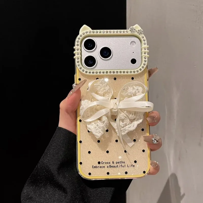 Futrola Elegant Bow za iPhone 16 Pro Max zuta