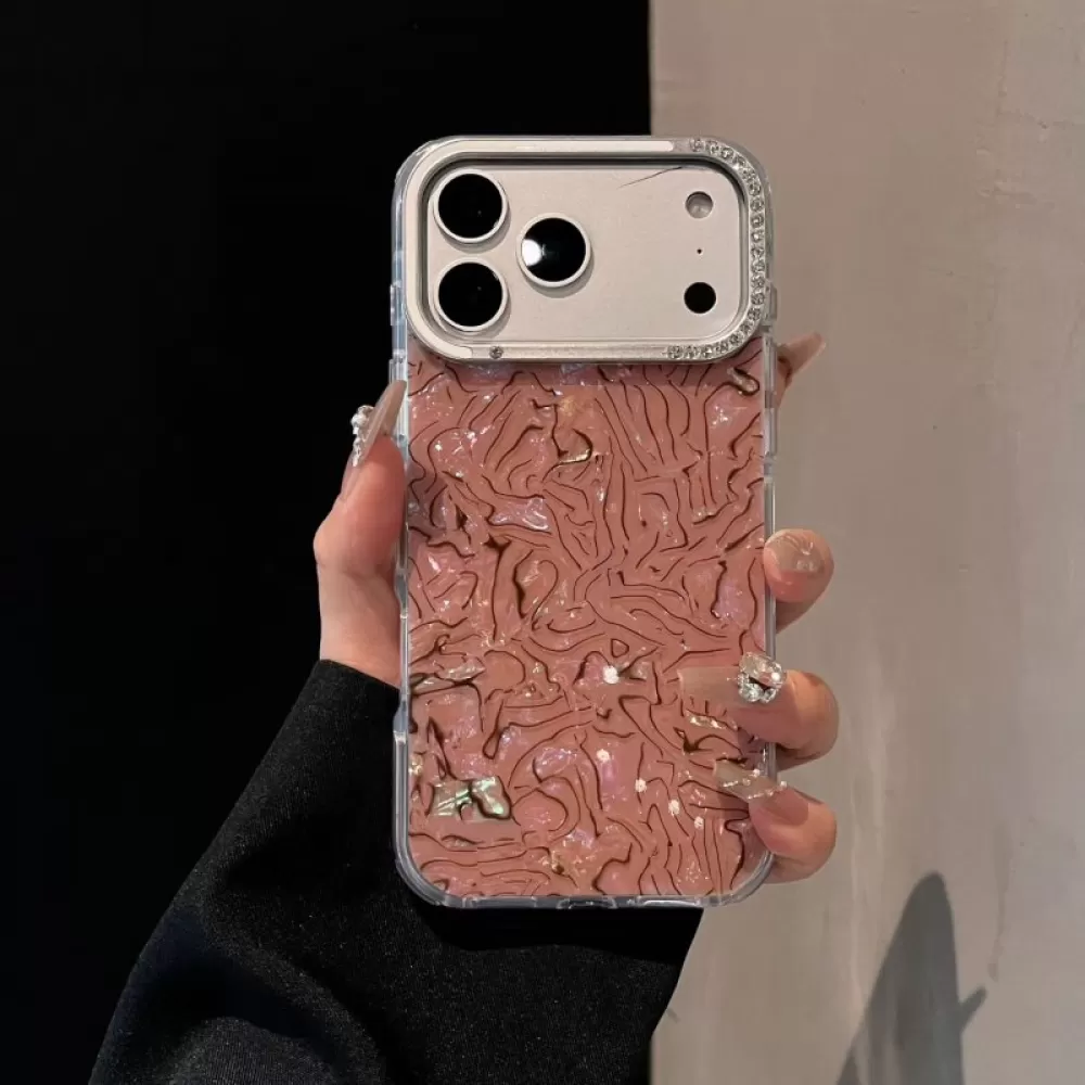 Futrola Luxury Mermer za iPhone 17 braon