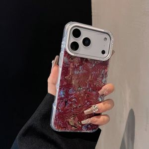 Futrola Luxury Mermer za iPhone 17 bordo
