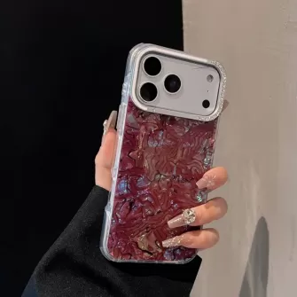 Futrola Luxury Mermer za iPhone 17 Pro Max bordo