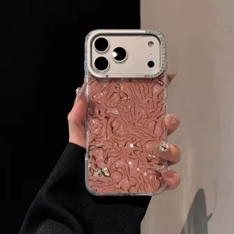 Futrola Luxury Mermer za iPhone 17 Pro Max braon