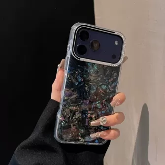 Futrola Luxury Mermer za iPhone 16 Pro crna