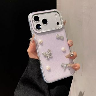 Futrola Glitter 3D za iPhone 17 Pro lila