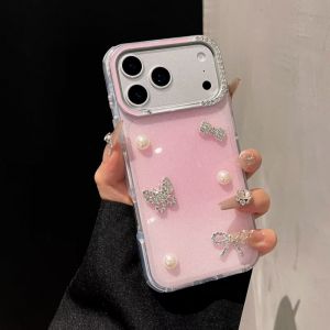 Futrola Glitter 3D za iPhone 17 Air roze