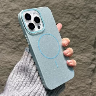 Futrola Glitter MagSafe za iPhone 17 sivo-plava