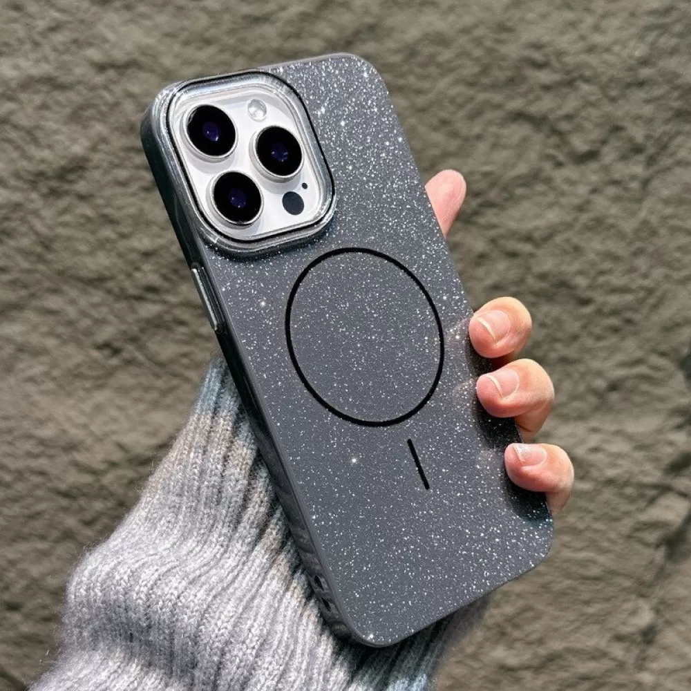 Futrola Glitter MagSafe za iPhone 17 Pro crna