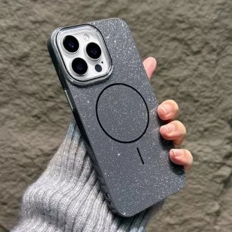 Futrola Glitter MagSafe za iPhone 17 Pro crna