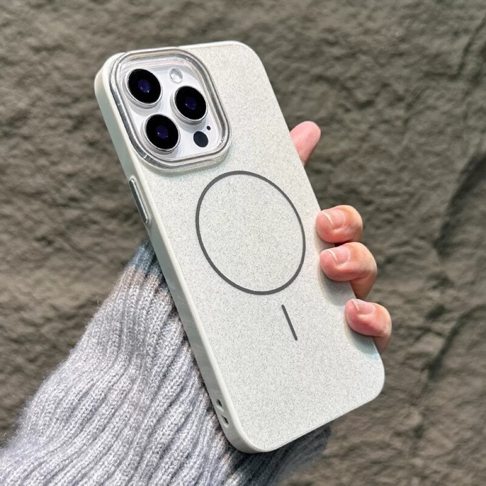 Futrola Glitter MagSafe za iPhone 17 Pro siva