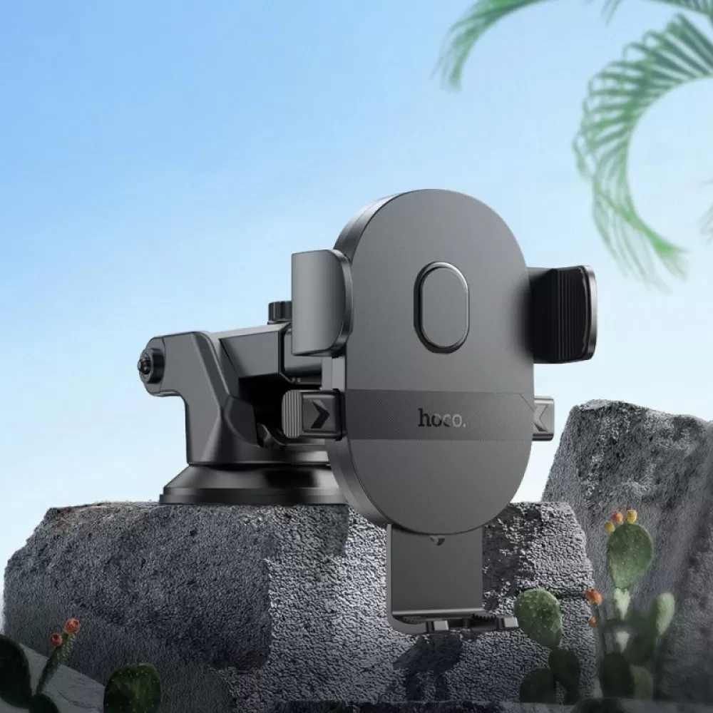 Auto drzac za telefon Hoco za sofersajbnu / tablu H19 crni