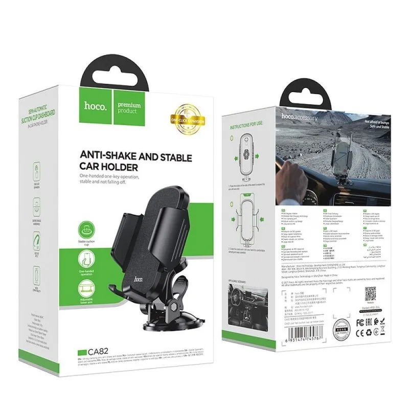 Auto drzac za telefon Hoco za sofersajbnu / tablu CA82 crni