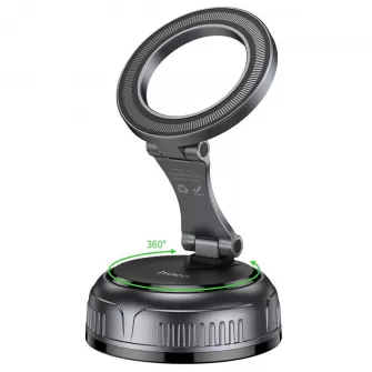 Magnetni auto drzac za telefon Hoco sa podesivom vakuumskom casom H92 crni metalno sivi