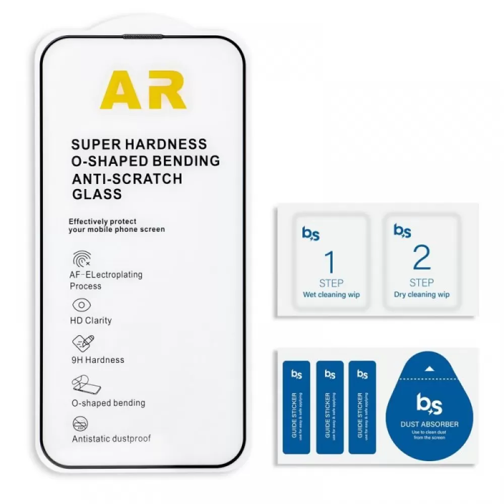 Zastitno staklo za iPhone 15 / 16 Blue Star 5D AR crno