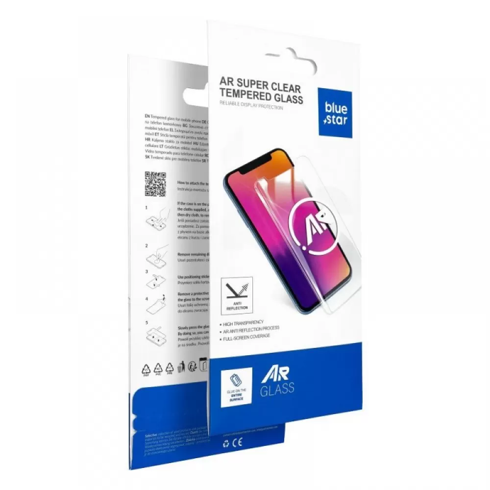 Zastitno staklo za iPhone 15 / 16 Blue Star 5D AR crno