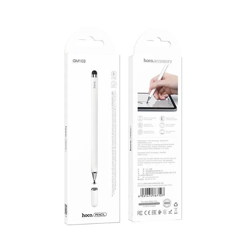 Kapacitivna olovka za tablet pasivna Hoco GM103 bela