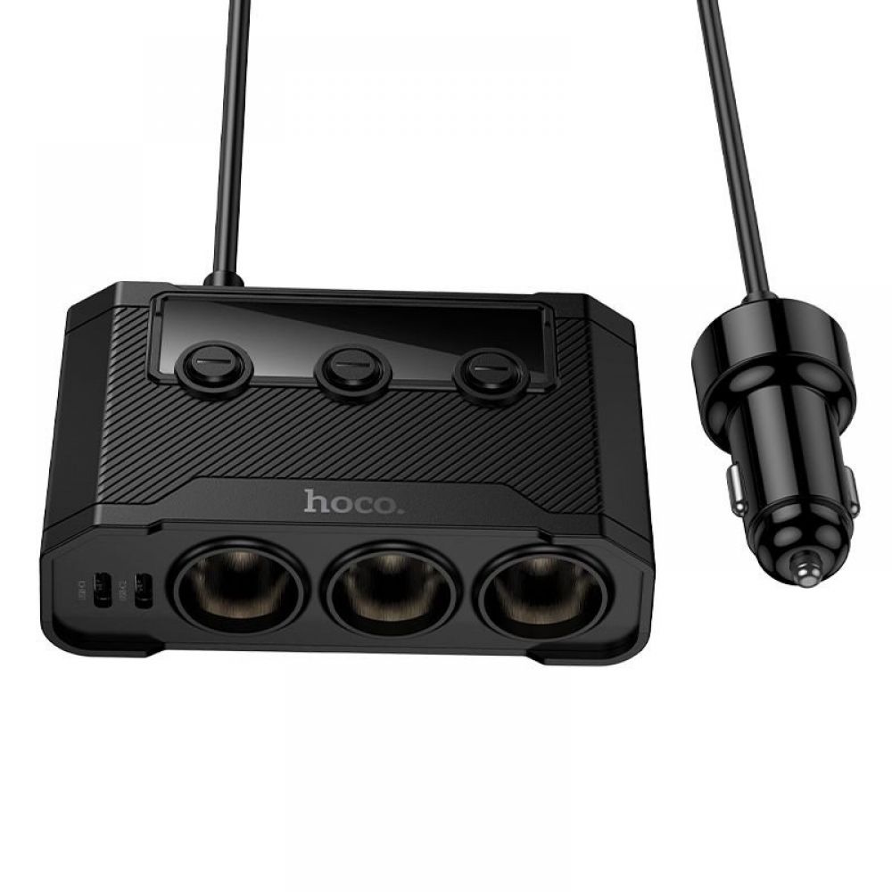Auto punjac Hoco 2xUSB A + 2xUSB C + 3x izlaz za upaljac PD QC3.0 240W Z64 crni