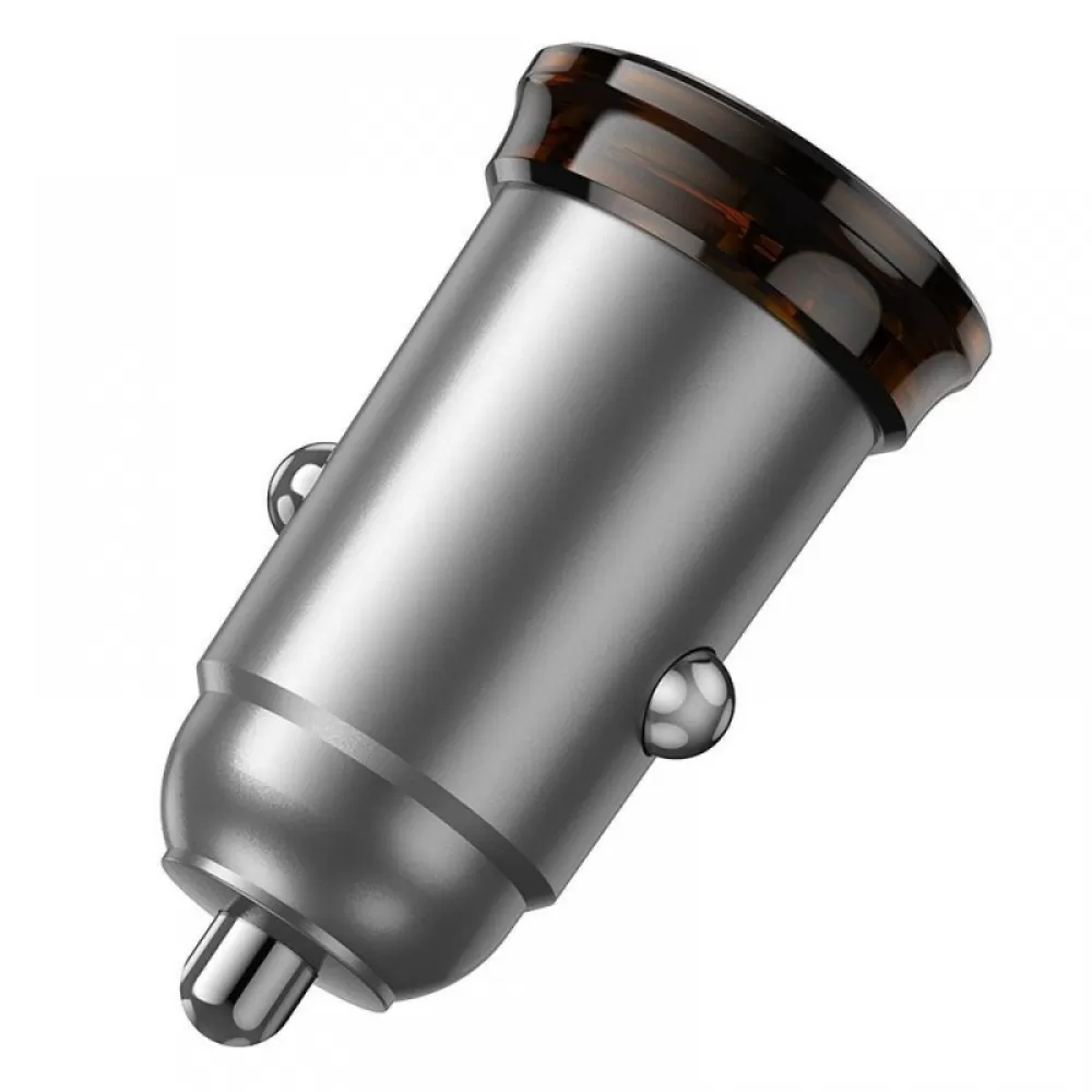 Auto punjac Hoco USB A + USB C QC3.0 PD 3A 43W + USB C na Lightning kabl NZ16A metalno sivi