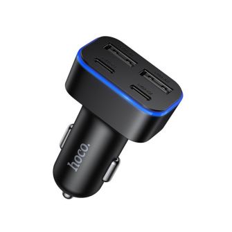 Auto punjac Hoco 2xUSB A + 2xUSB C PD QC3.0 42W Z63 crni