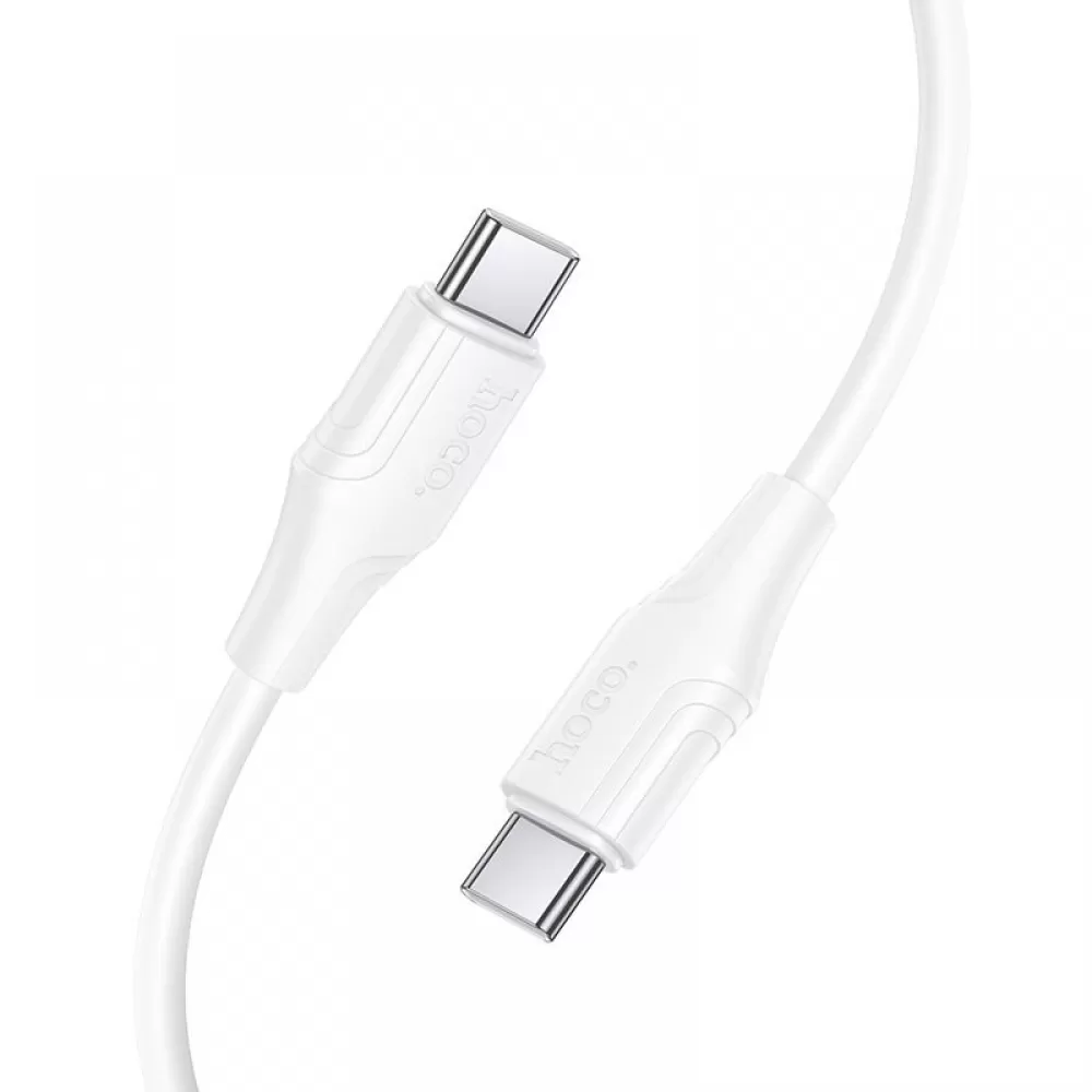 Silikonski USB C na USB C kabl Hoco 3A 60W 1 m X124 beli