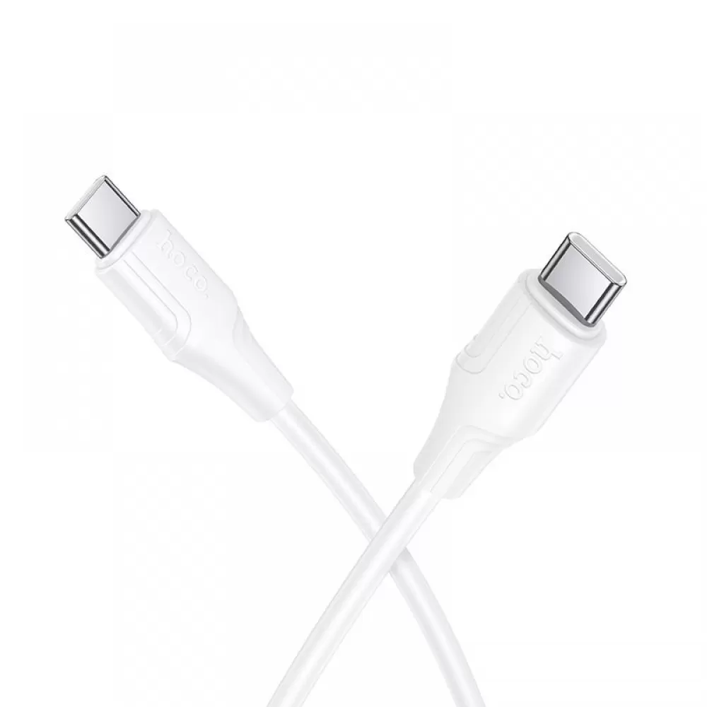 Silikonski USB C na USB C kabl Hoco 3A 60W 1 m X124 beli