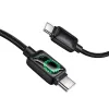 USB kabal type C na type C sa LCD ekranom Hoco 3A 60W 1,2 m U146 crni
