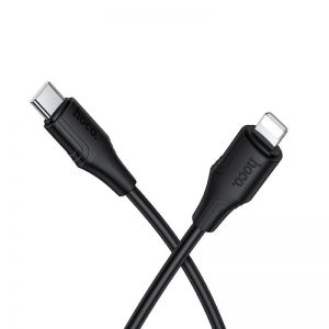Silikonski USB C na Lightning kabl Hoco 27W 1 m X124 crni